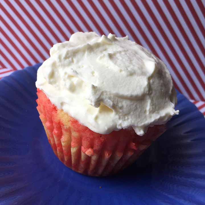 Low Carb Keto Strawberry Poke Cupcake