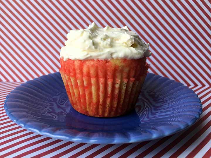 Low Carb Keto Strawberry Poke Cupcake