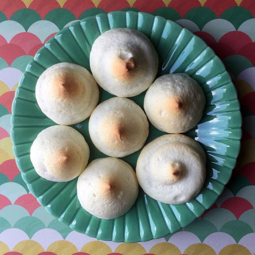 a plate of Keto almond meringue cookies