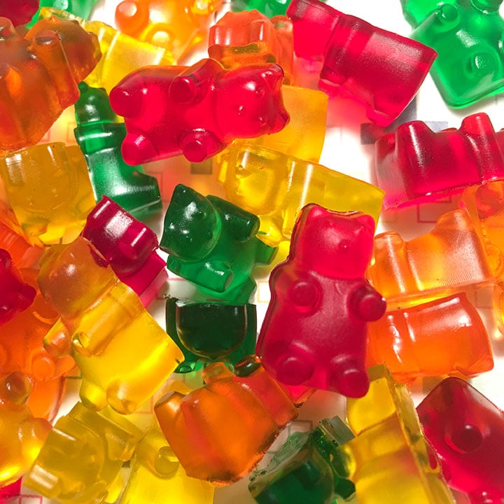 a close up of a pile of sugar free gummies