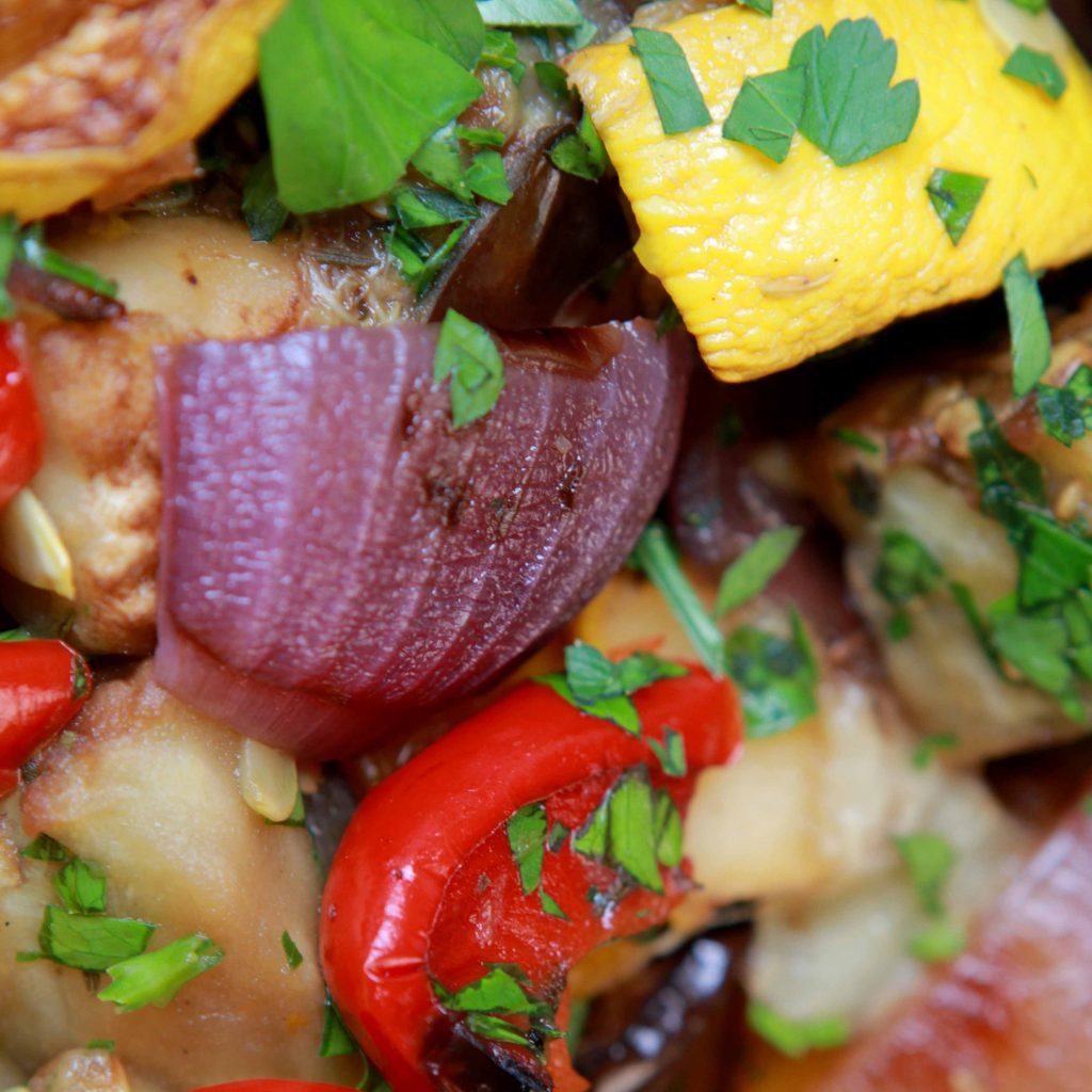 a close up image of paleo ratatouille