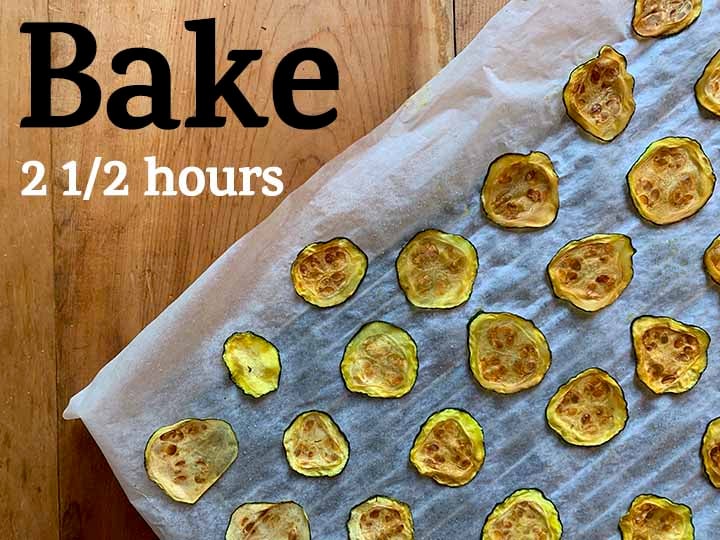 Step 5 Bake the Keto zucchini chips for 2 ½ hours