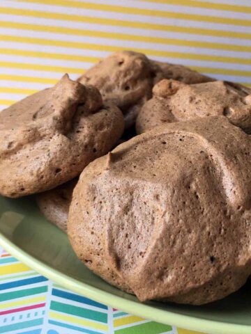 a plate of Keto Chocolate Meringue Cookies