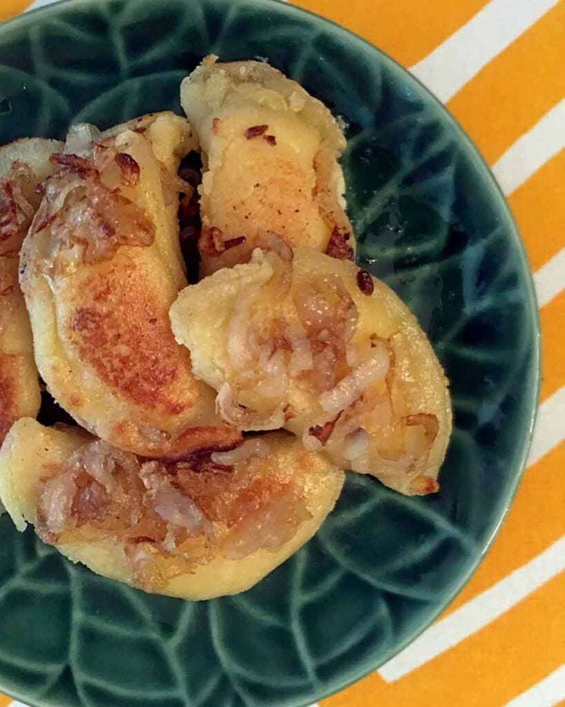 a plate of Keto pierogies