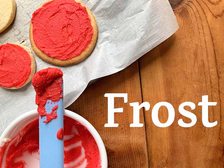step 11 frost the cookies with red or green frosting