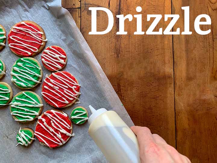 step 12 drizzle white frosting over the cookies