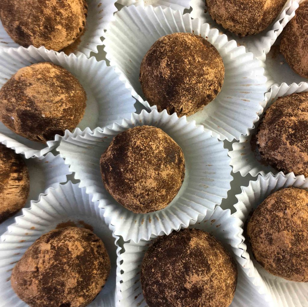 a top down view of low carb truffles