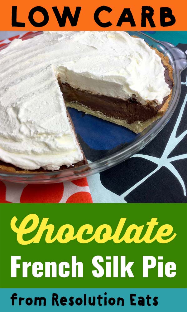 a Pinterest pin for Keto Chocolate Cream Pie