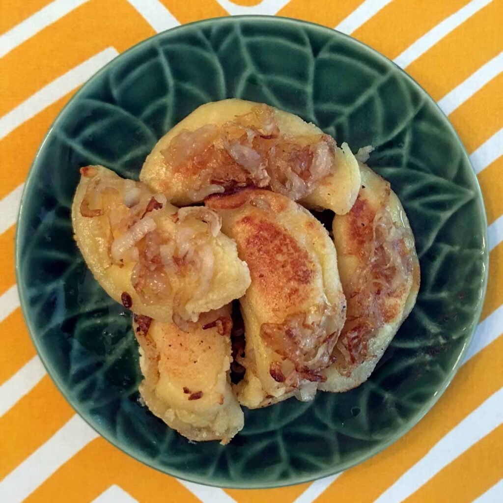 a plate of Keto Pierogies