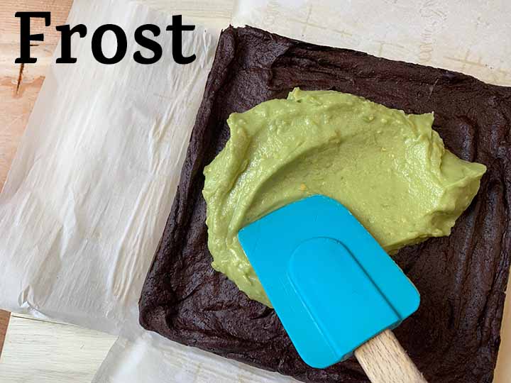 Step 11 Frost avocado brownies