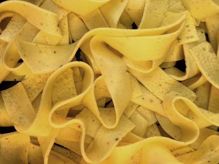 a close up of Keto egg noodles