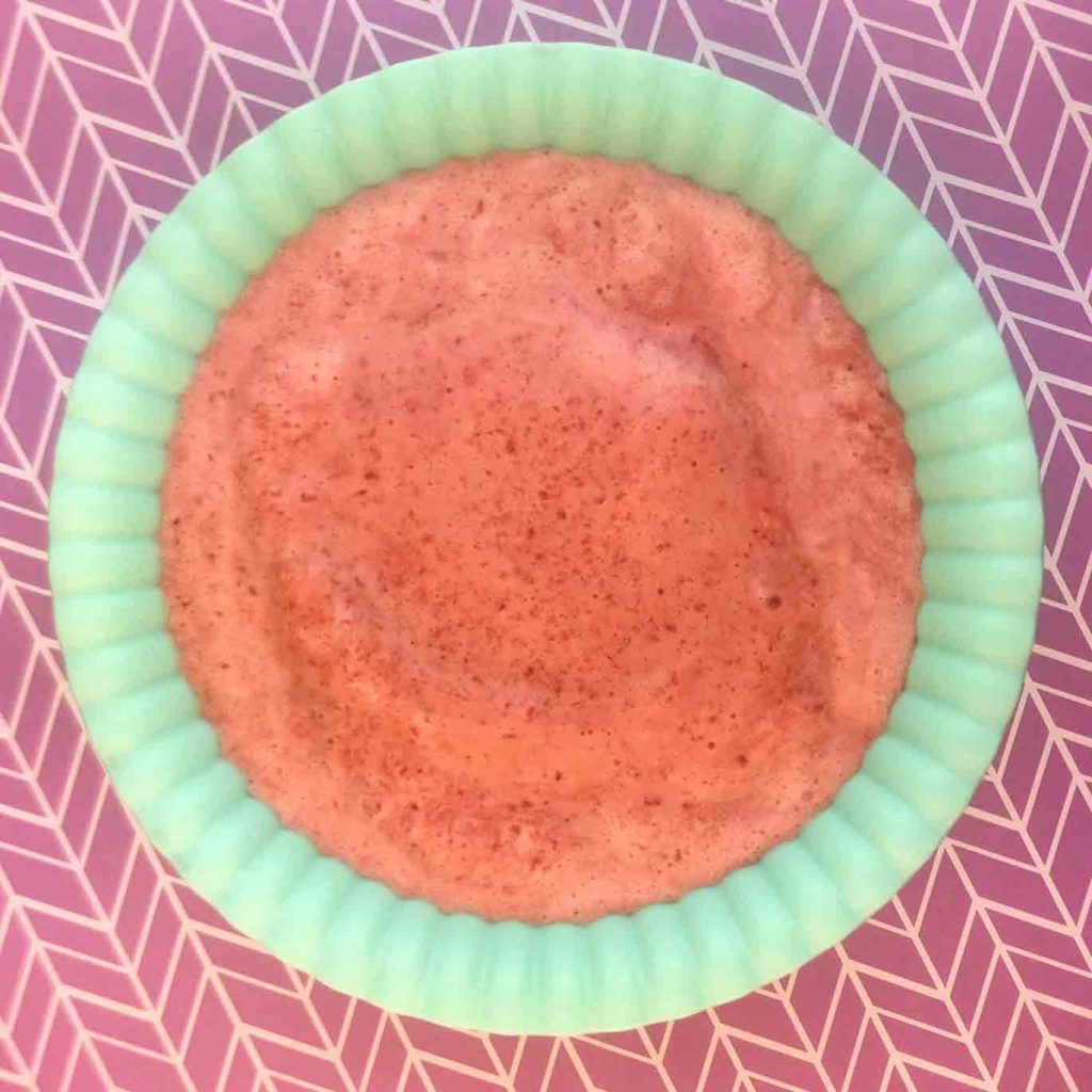 a teal bowl holds some sugar free Jello blender sherbet