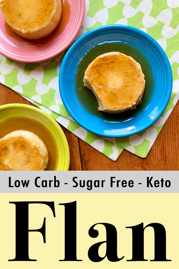 Pinterest pin for Keto flan