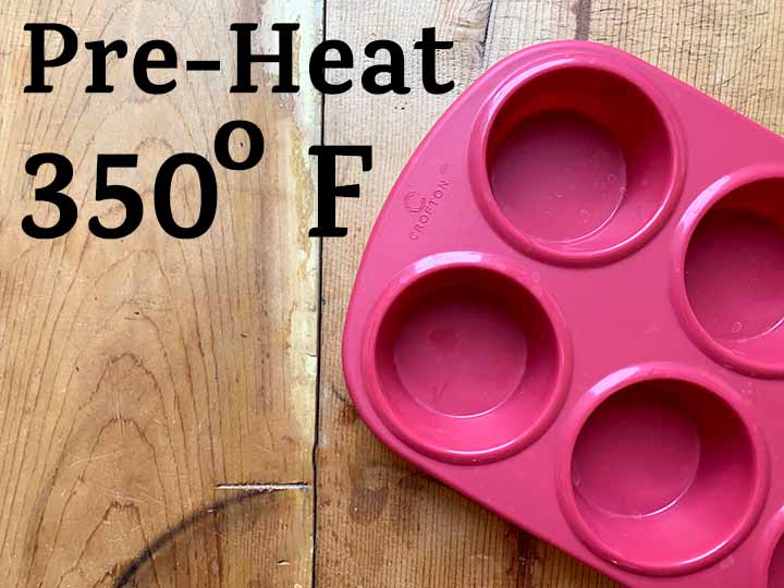 step 1 pre-heat the oven and spray a muffin pan