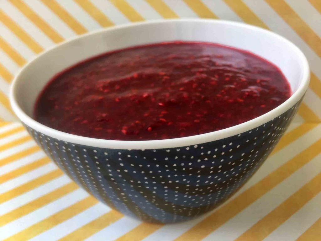 a bowl of Sugar Free Raspberry Jam