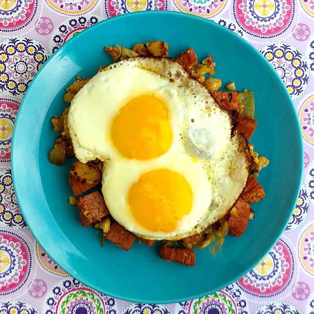 a plate of Keto Corned Beef Hash