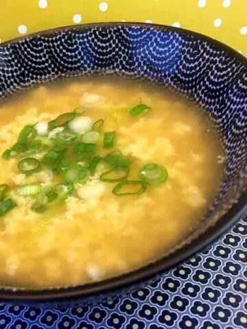 a bowl of Keto Egg Drop Soup