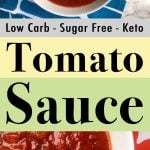 Pinterest Pin for Low Carb Keto Quick Spaghetti Sauce