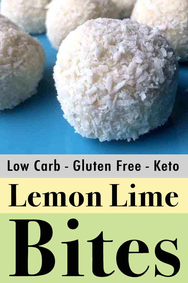 Pinterest Pin for Low Carb Keto Lemon Lime Bites