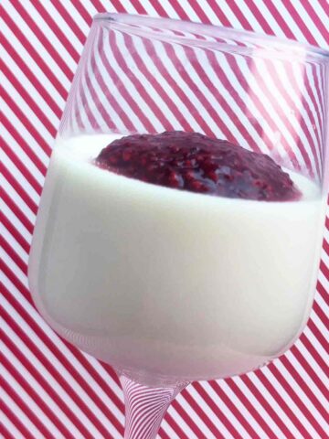 a glass of Keto Panna Cotta