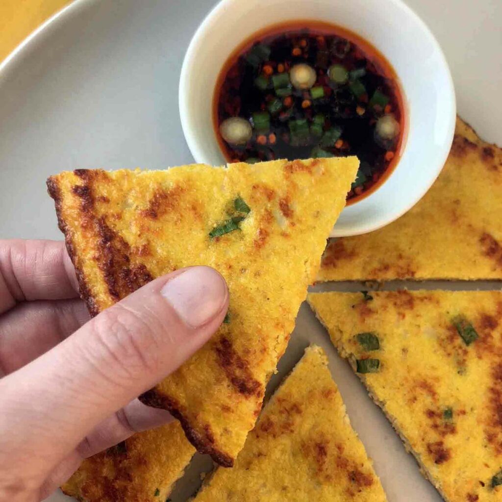 Keto Scallion Pancakes with Dipping Sauce