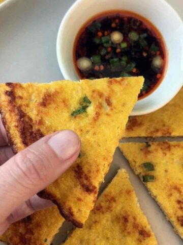 Keto Scallion Pancakes with Dipping Sauce