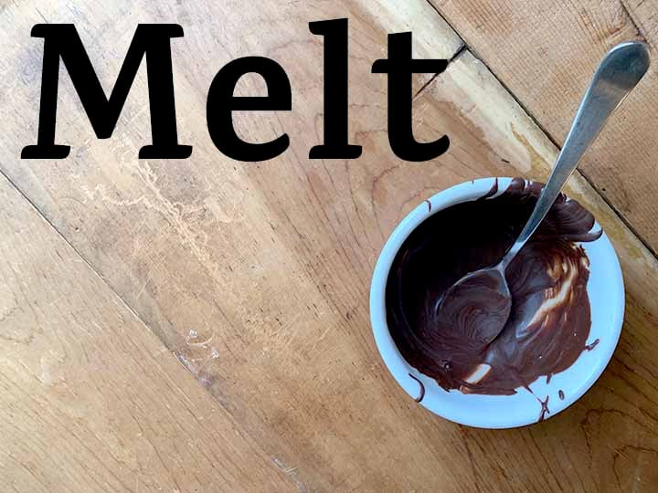 Step 10 Melt chocolate for Snickers Pie