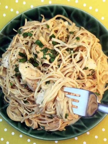 a plate of Keto Chicken Alfredo