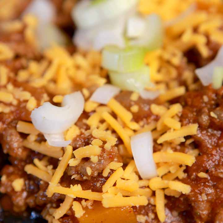 a close up view of Paleo chili con carne