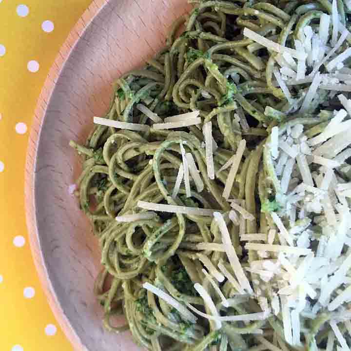 Low Carb Keto Edamame Noodles with Parsley Pesto