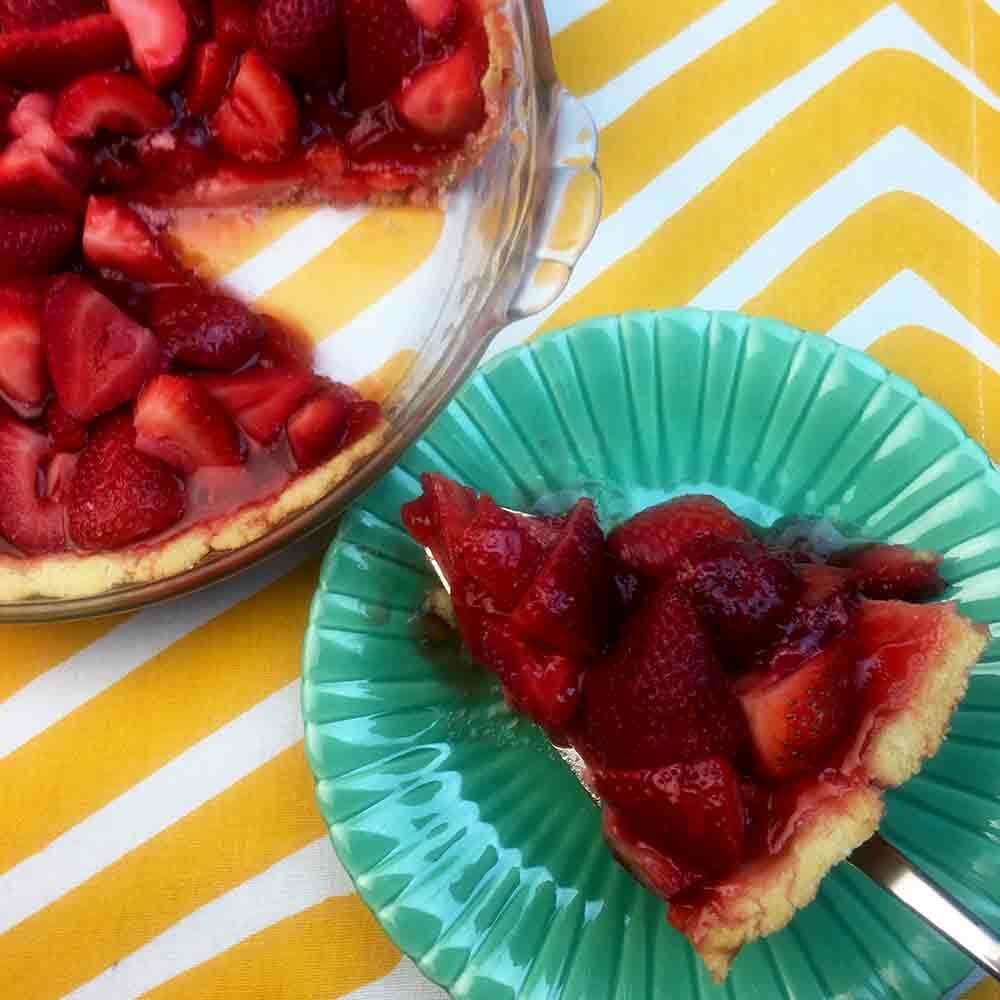 a slice of Keto Strawberry Pie