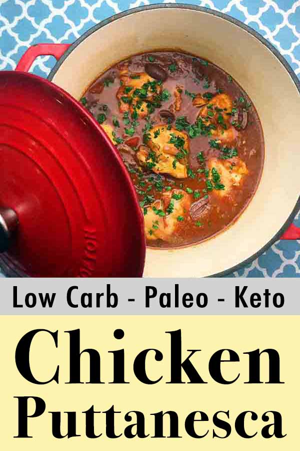 Low Carb Keto Paleo Chicken Puttanesca Pinterest Pin