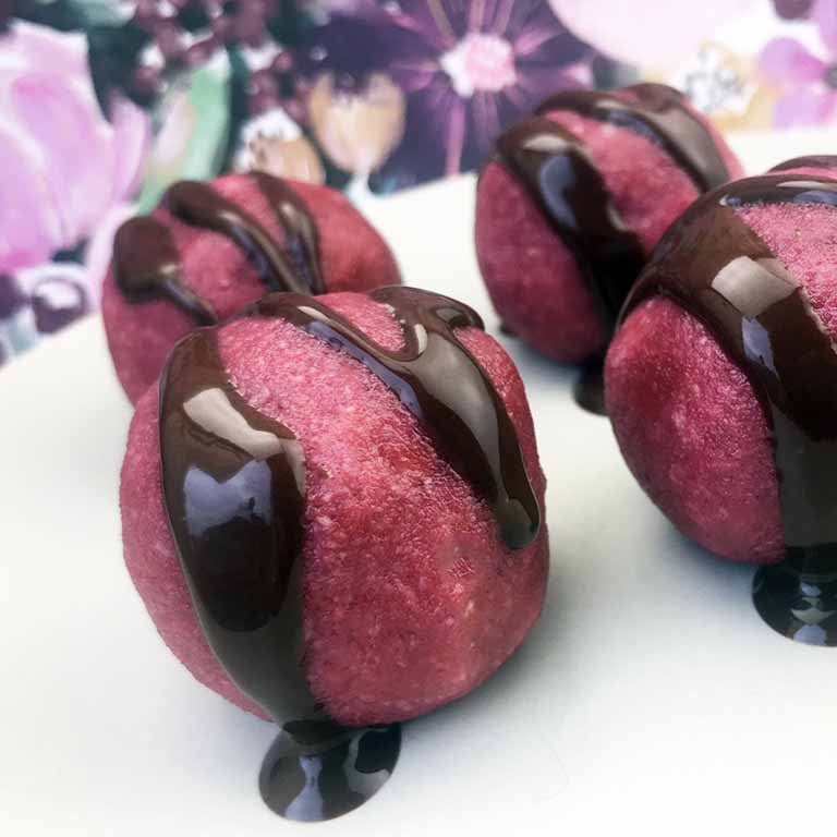 Low Carb Keto Chocolate Drizzled Marzipan