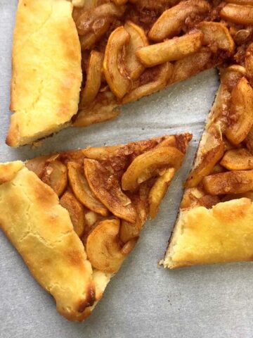 a slice of Keto Apple Galette Pastry