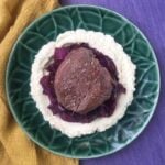 Low Carb Keto Filet Mignon with Braised Red Cabbage and Cauliflower Puree