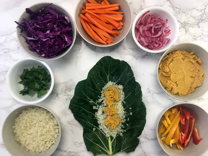 Low Carb Keto Rainbow Veggie Wraps