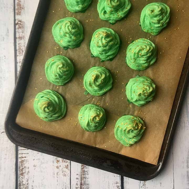 Low Carb Keto Christmas Tree Meringue Cookies