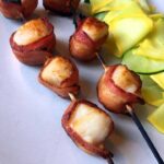 Low Carb Keto Bacon Wrapped Scallop Skewers