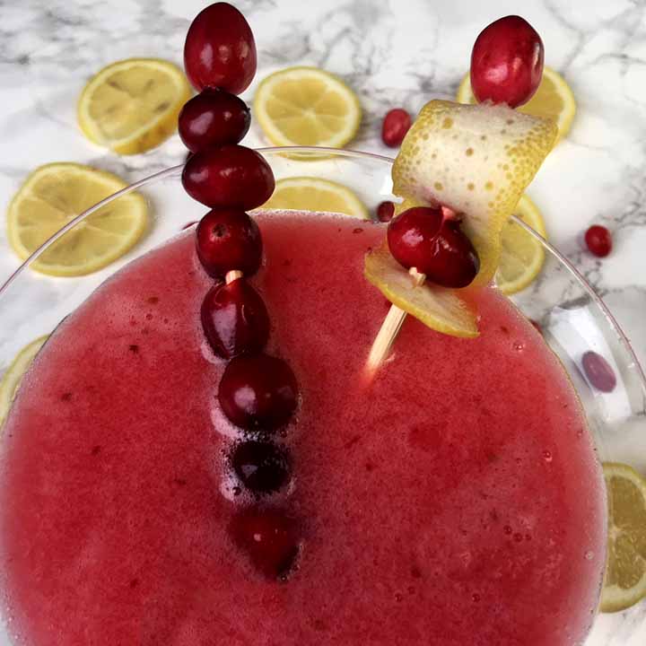 Low Carb Keto Cranberry Lemon Drop Cocktail