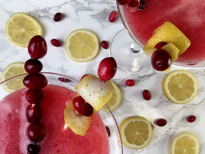 Low Carb Keto Cranberry Lemon Drop Cocktail