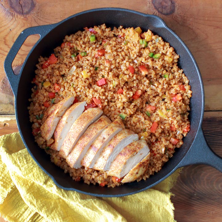 Low Carb Keto Arroz con Pollo (Spanish Rice with Chicken)