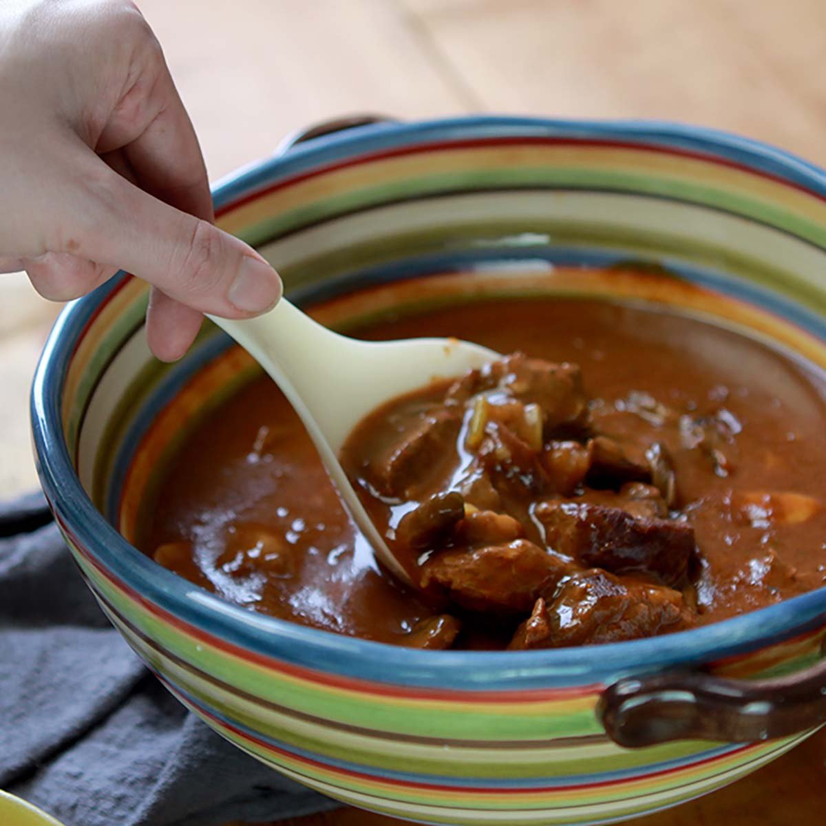 a bowl of Keto Beef Stew.