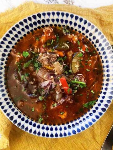 a bowl of Keto Beef Soup