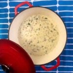 a pot of Keto Clam Chowder