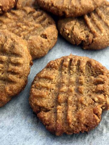 a pile of Keto Peanut Butter Cookies