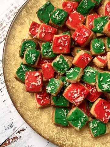 a plate of Keto Mini Shortbread Cookies