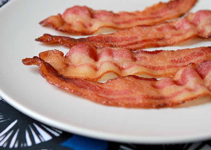a plate of bacon