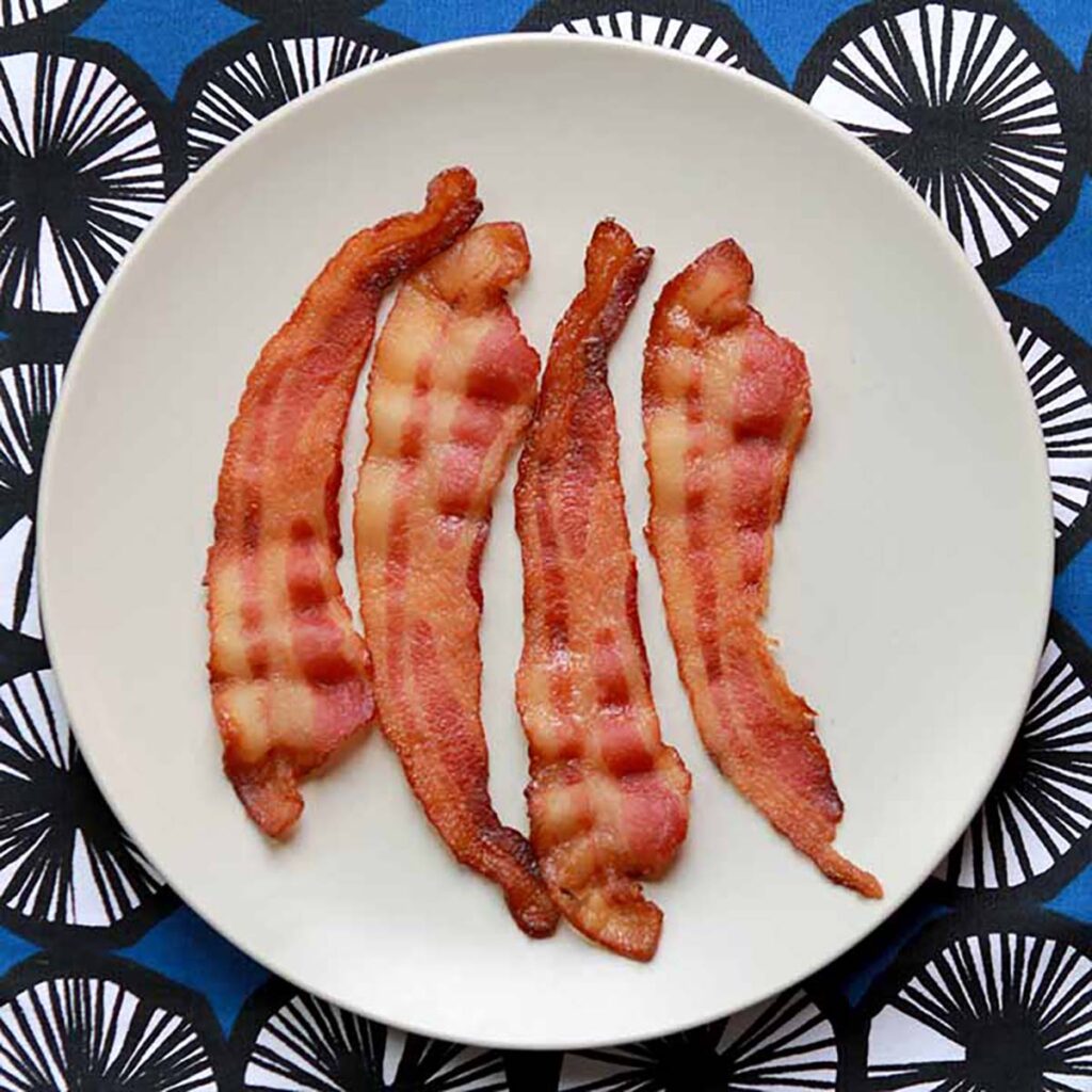 a plate of bacon