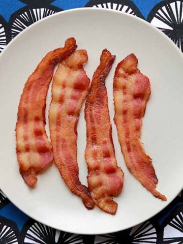 a plate of Keto Candied Bacon
