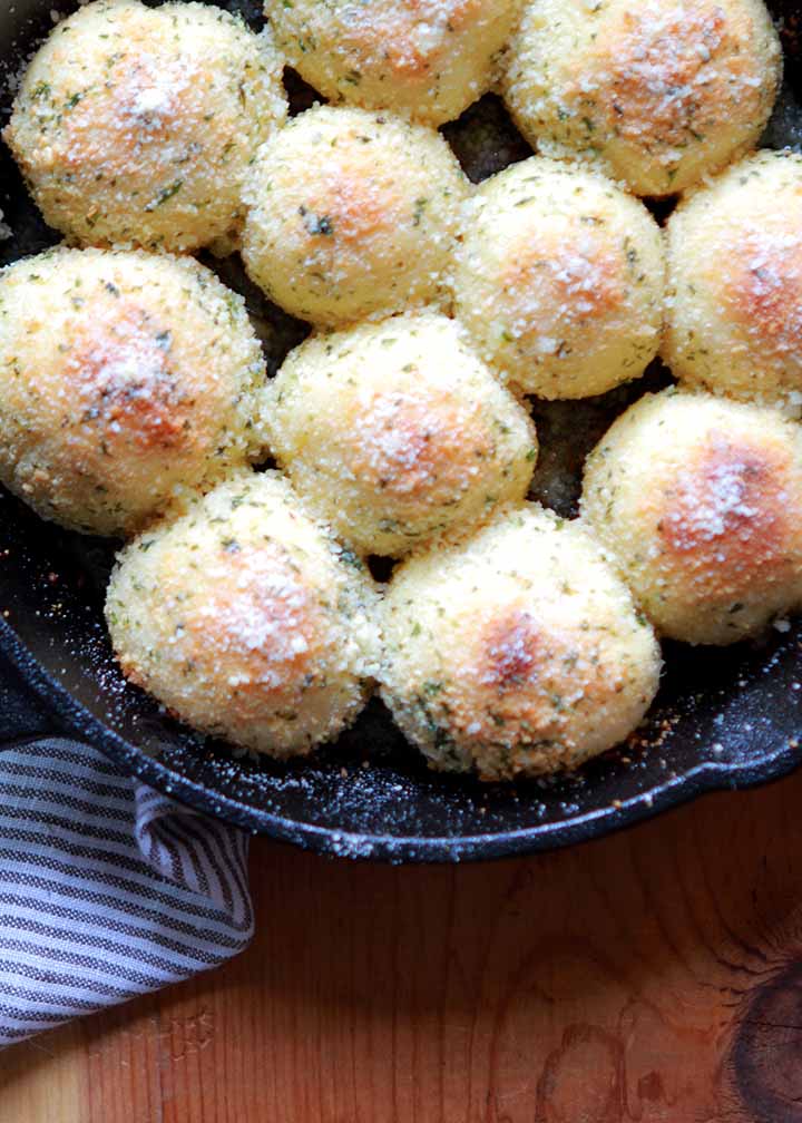 top down view of Keto Garlic Bread.